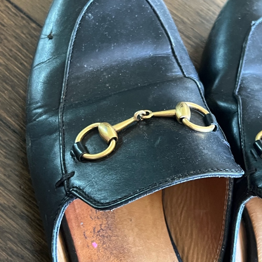 Authentic Gucci Princeton Mules Slides - Black and Gold - Picture 4 of 8